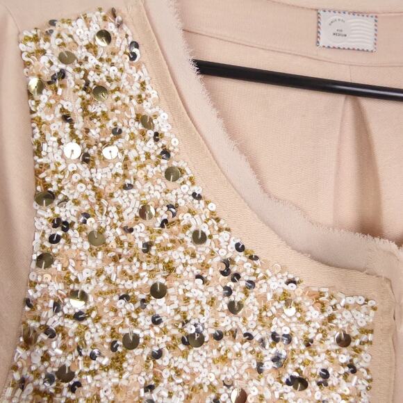 Anthropologie Cardigan Womens SZ M Paillette Embelished Sequined Boho Party - Picture 12 of 13